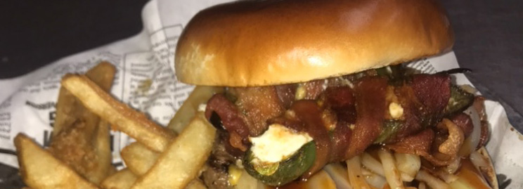 The Longshot burger with fries